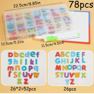 Maleta con letras magnéticas más pizarra y plumón