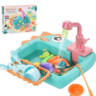 Lavaplatos con flujo de agua